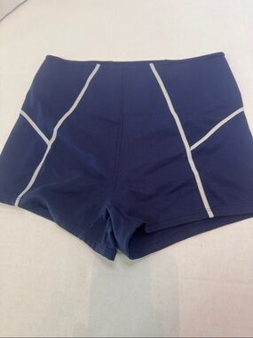 Free People Movement Women's Navy Athletic Shorts with Contrast Stitching